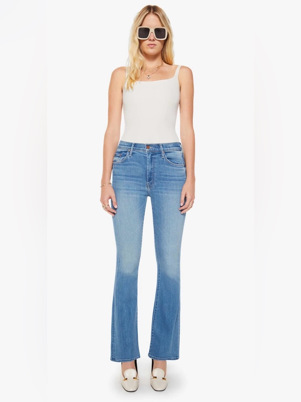 Mother The Weekender Layover Mid Rise Flare size 32